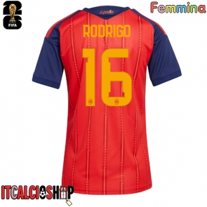 Spagna Rodri Hernandez #16 Prima Maglia Femmina Mondiali 2026 Manica Corta